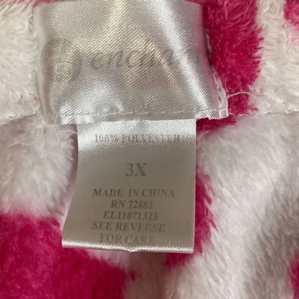 Towel Wrap White with Pink Hearts Hook and Loop Elastic Size 3X